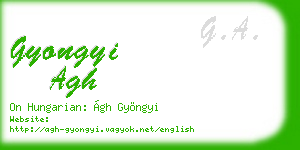 gyongyi agh business card
